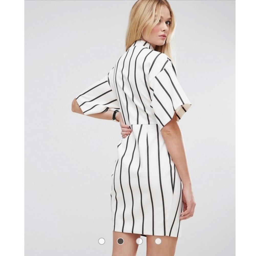 NWT ASOS Striped Wrap Dress Size 2 - Picture 2 of 14